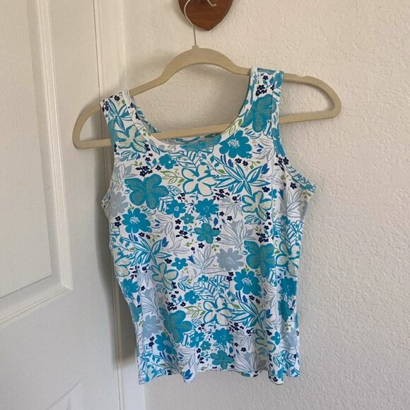 Tropical flower tank top lily Pulitzer style